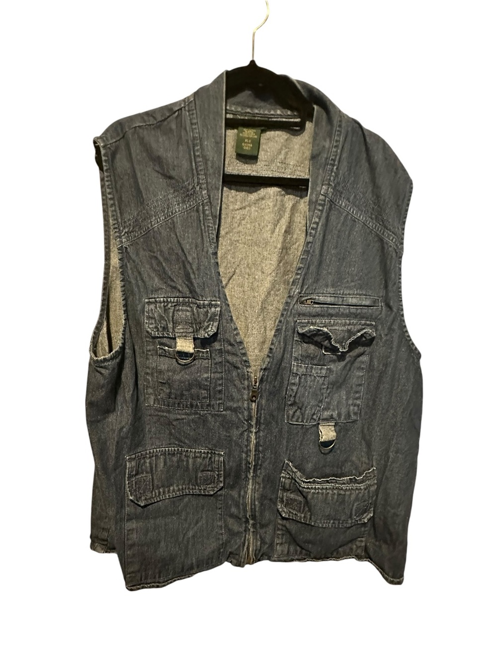 Scandia Woods Men’s Vintage 100% Cotton Denim Explorer Utility Vest